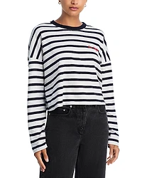 Askk Ny Cropped Long Sleeve Printed Tee