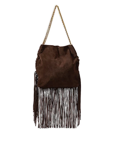 Veronica Beard Large Suede Fringe Slouch Shoulder Bag