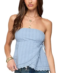 Edikted Narnie Striped Strapless Wrap Top