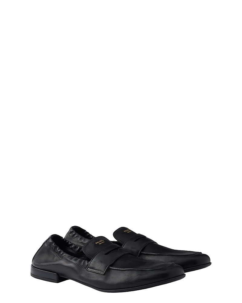 Prada Women's Shuffle Antiqued Leather Loafers