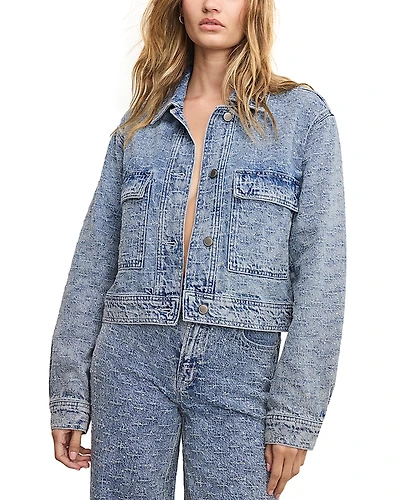 Good American Crystal Denim Jacket