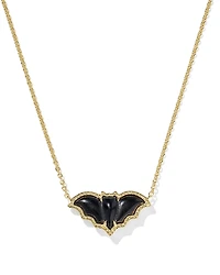Kendra Scott Obsidian Bat Pendant Necklace, 19