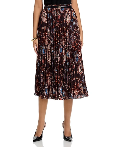 T Tahari Pleated Midi Skirt