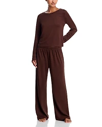 Aqua Starlette Pointelle Long Pajama Set - Exclusive