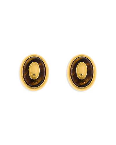 Ben Amun Tortoiseshell Look Oval Clip On Earrings