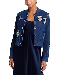 Cinq a Sept Varsity Denim Dominique Jacket