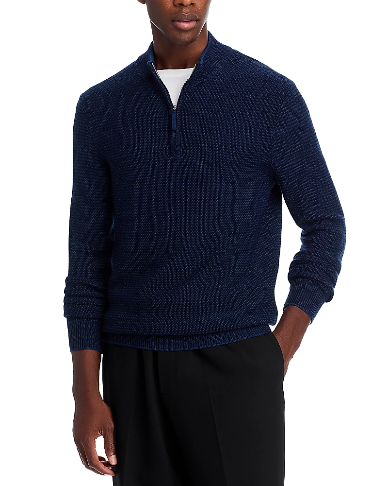 Jack Victor Birdseye Knit Quarter Zip Sweater