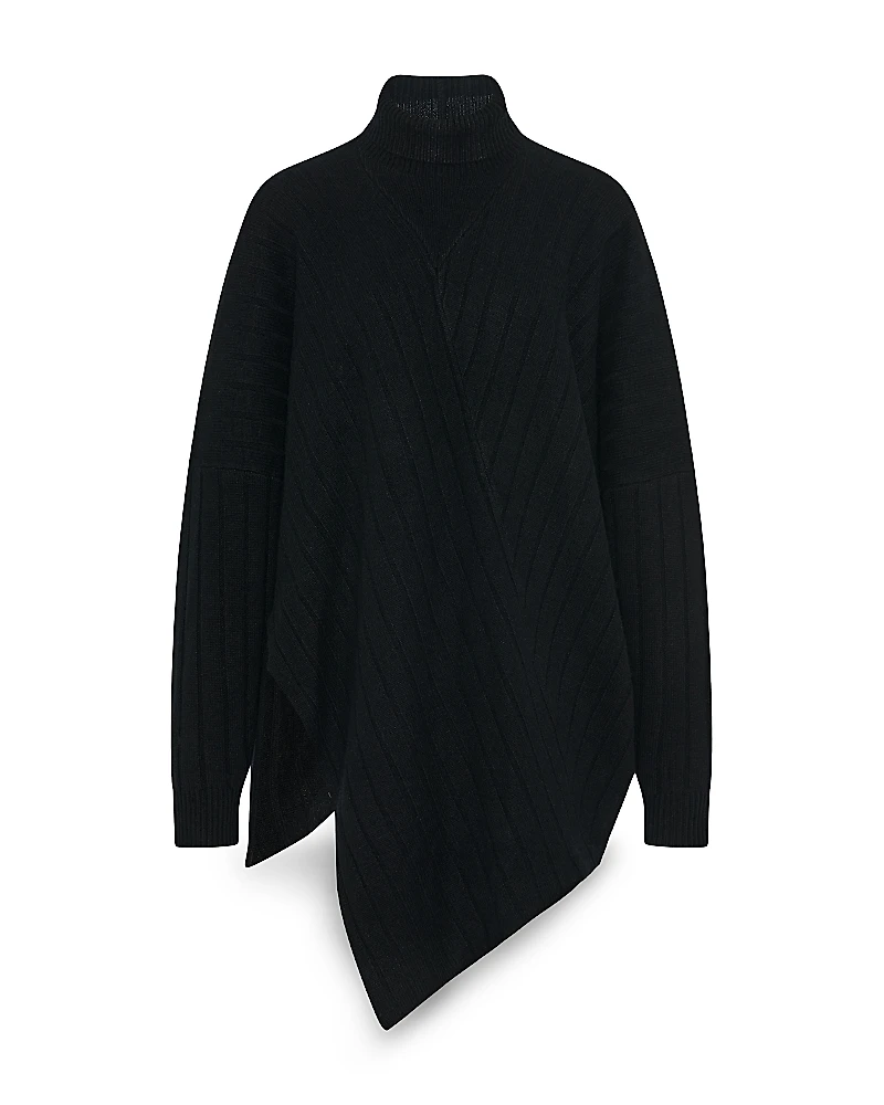 Rosetta Getty Wool Cashmere Rib Paneled Turtleneck Sweater