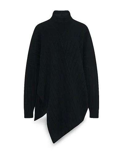 Rosetta Getty Wool Cashmere Rib Paneled Turtleneck Sweater