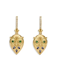 Temple St. Clair Fj Tanzanite & Tsavorite Night Owl Drop Earrings