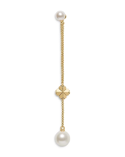 kate spade new york Spade Flower Imitation Pearl Chain Drop Earrings