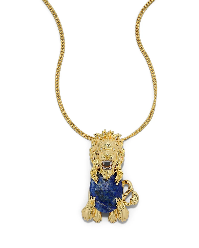 Alexis Bitar Lapis Lazuli Heart Lion Pendant Necklace, 24