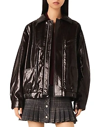 Maje Cracked Faux Leather Jacket