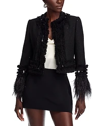 Ungaro Dune Cropped Sequin Tweed Jacket