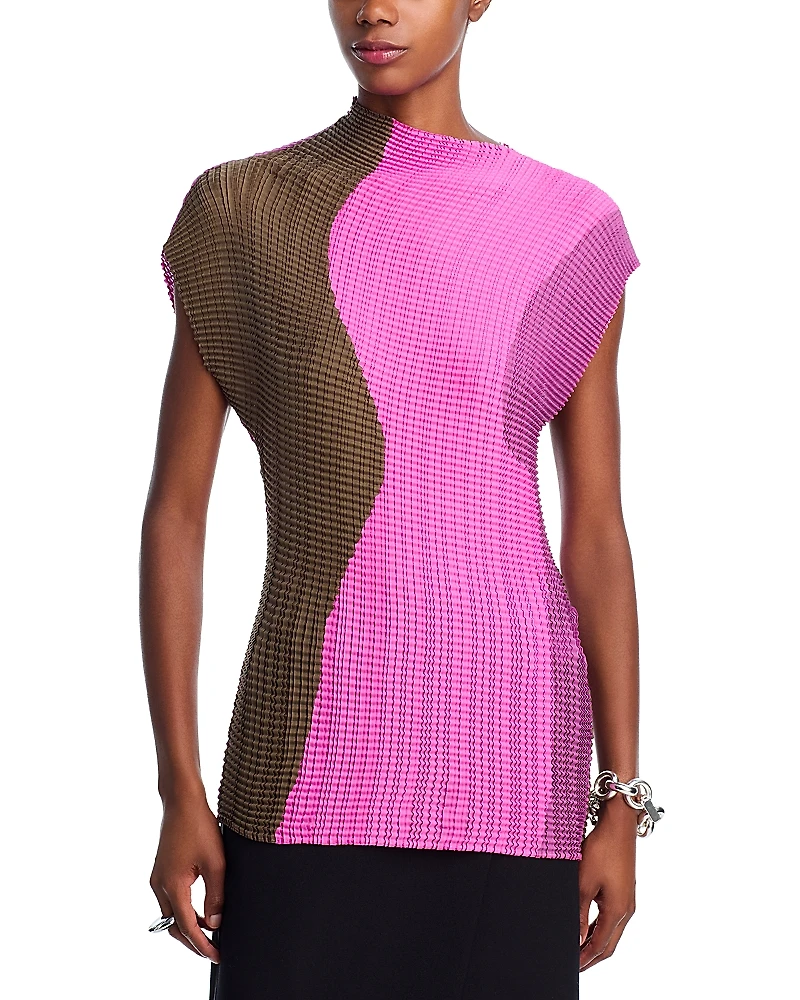 Issey Miyake Abstract Tint Pleated Top