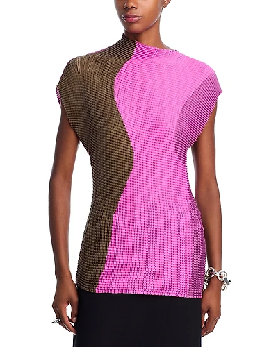 Issey Miyake Abstract Tint Pleated Top