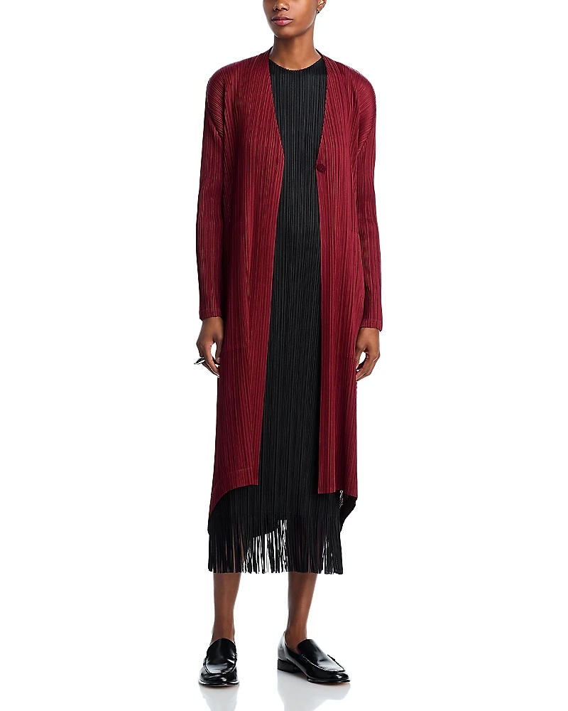 Pleats Please Issey Miyake Plisse Duster Cardigan