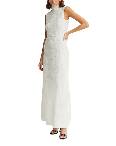 Rotate Flower Mesh Maxi Dress