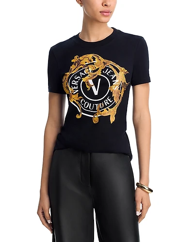 Versace Jeans Couture Studded Logo Graphic Tee