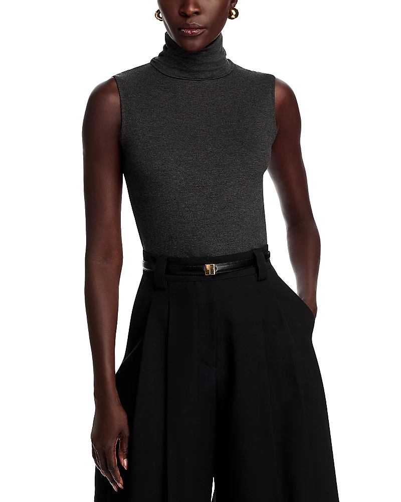 Majestic Filatures Sleeveless Turtleneck Top