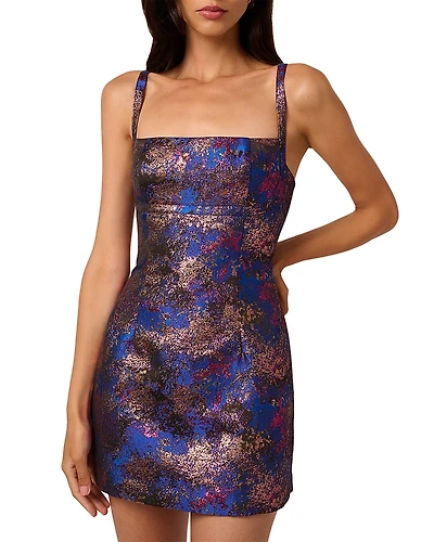 Adrianna By Papell Metallic Jacquard Mini Dress