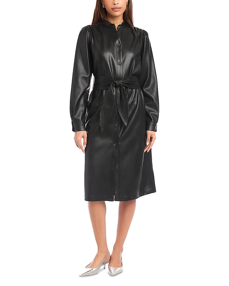 Fifteen Twenty Jennifer Faux Leather Shirtdress