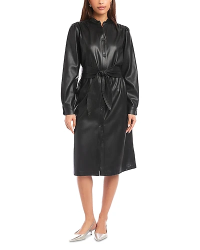 Fifteen Twenty Jennifer Faux Leather Shirtdress