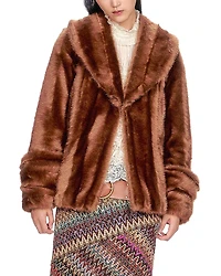Anna Sui Faux Mink Swing Coat