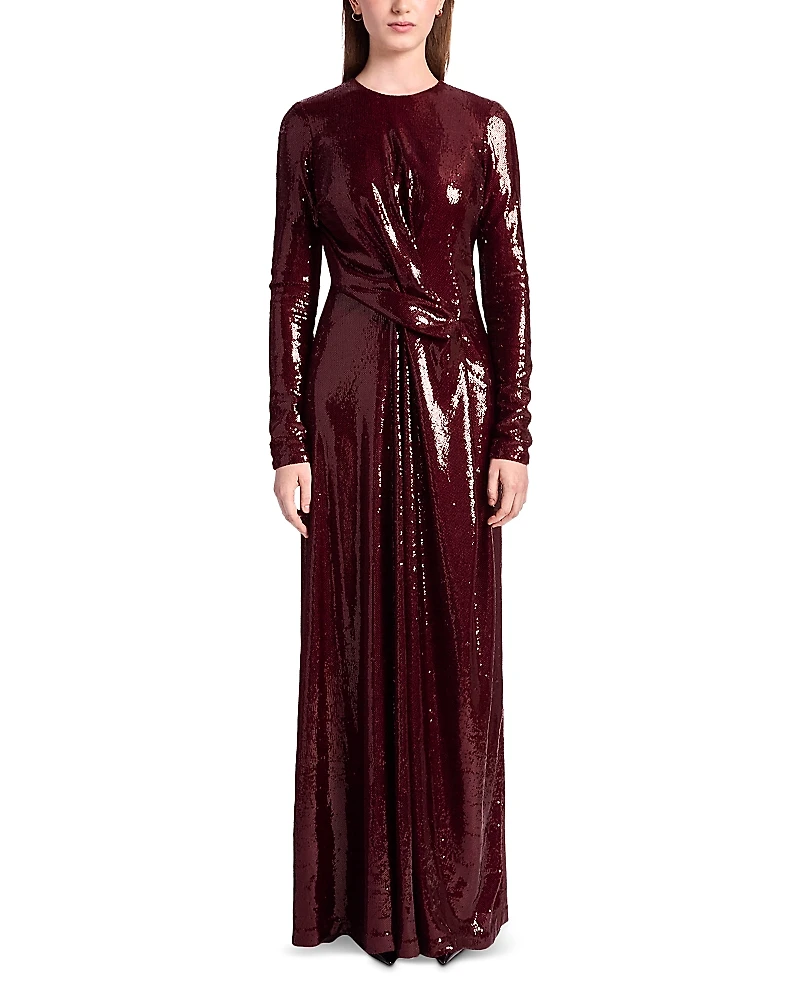 Kate Barton Draped Sequin Gown