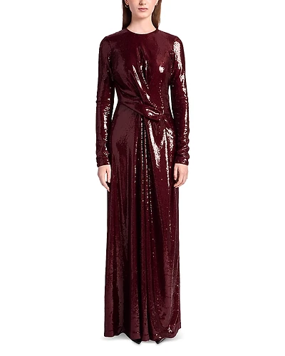 Kate Barton Draped Sequin Gown