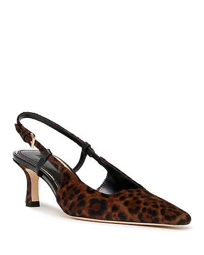 Paige Women's Winnie Leopard Print Calf Hair Slingback Pumps