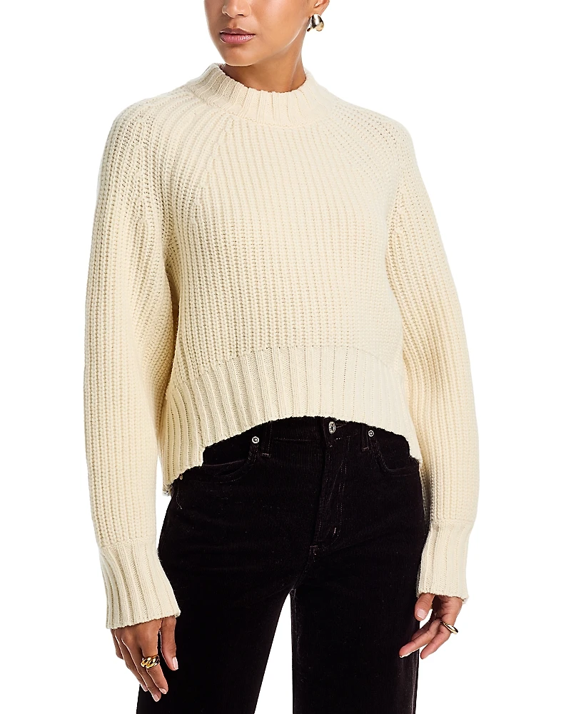 Co Wool-Blend Crewneck Cropped Sweater