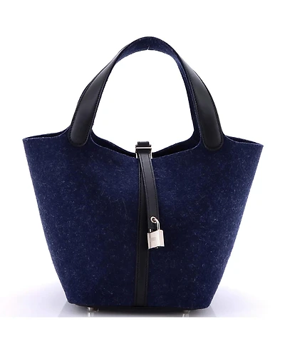 Pre-Owned Hermes Mm Picotin Lock Bag Felt with Leather