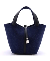 Pre-Owned Hermes Mm Picotin Lock Bag Felt with Leather