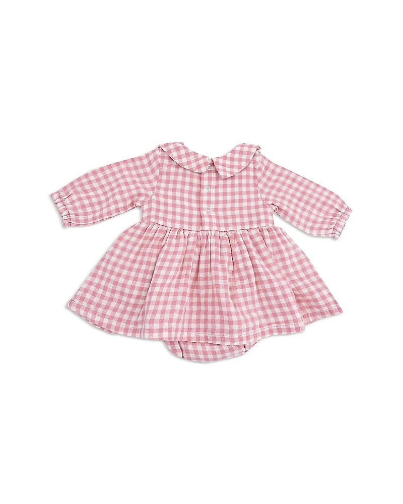 Angel Dear Girls' Plaid Peter Pan Collar Bubble with Skirt - Baby