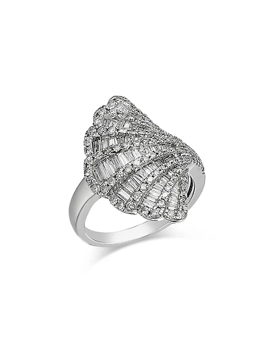 Bloomingdale's Fine Collection Diamond Round & Baguette Fan Ring