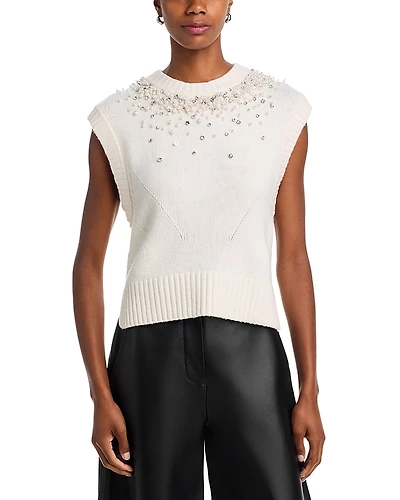 Simkhai Candra Wool-Blend Round Neck Sweater Vest