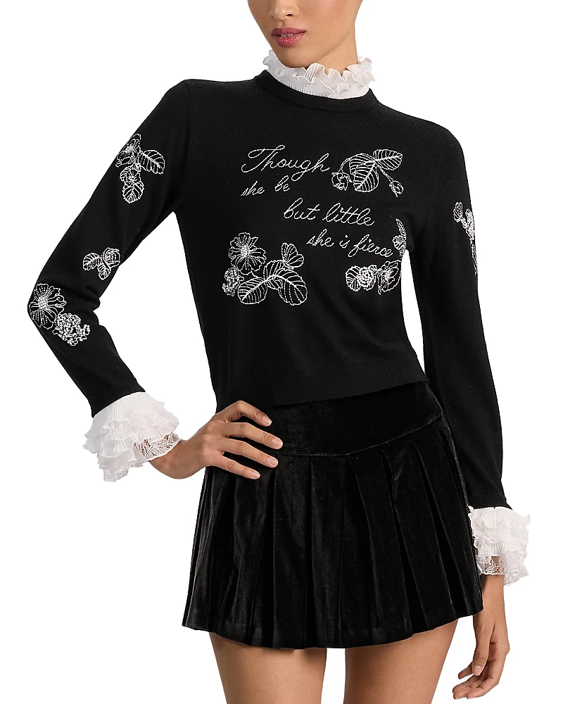 Alice and Olivia Carolann Floral Sweater