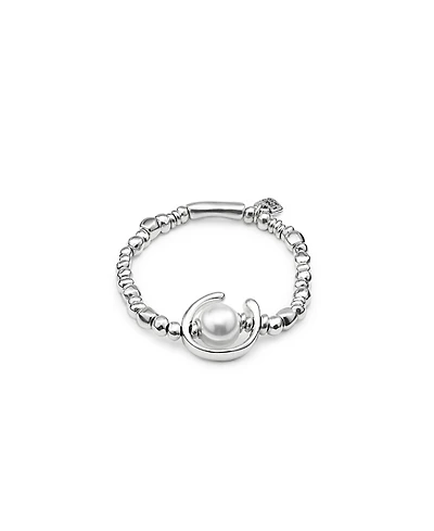UNOde50 Sterling Silver Plated Beaded with A Pearl Bracelet