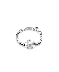UNOde50 Sterling Silver Plated Beaded with A Pearl Bracelet