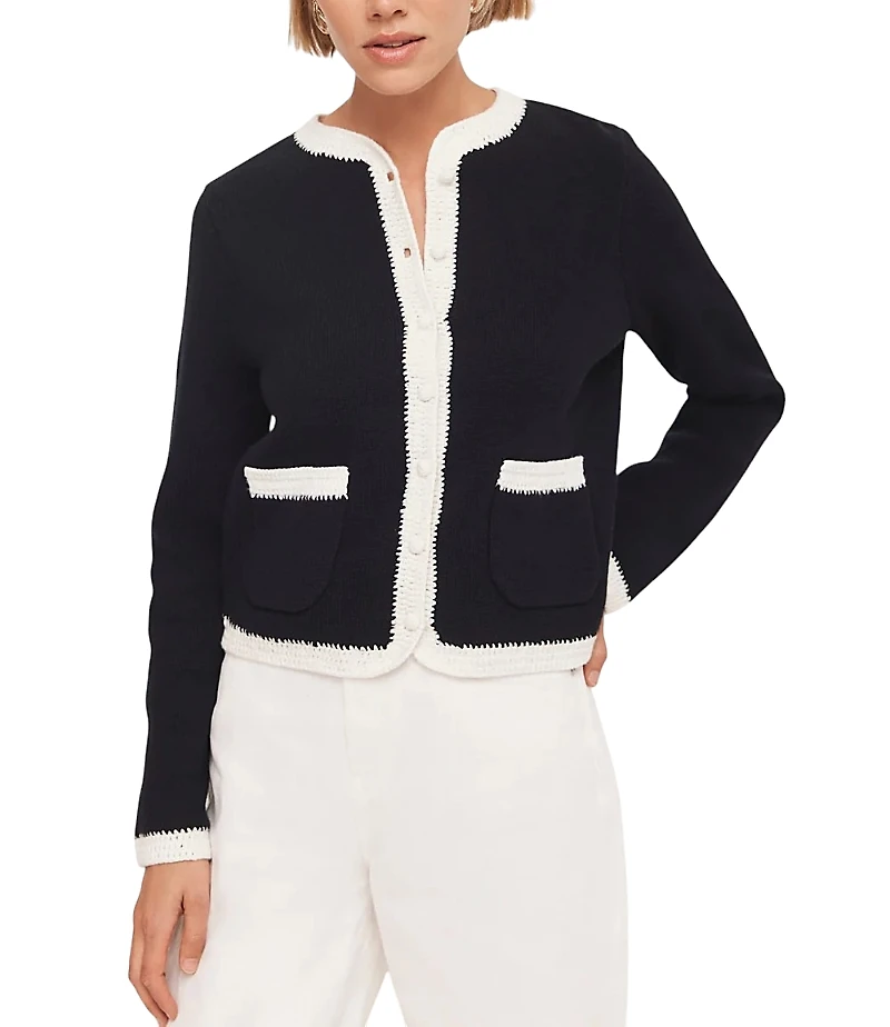 Mint Velvet Women's Crochet Cotton Blend Jacket