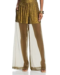 Norma Kamali Sequin Mesh Boyfriend Elephant Sweatpants