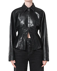 Agolde Devon Faux Leather Shirt