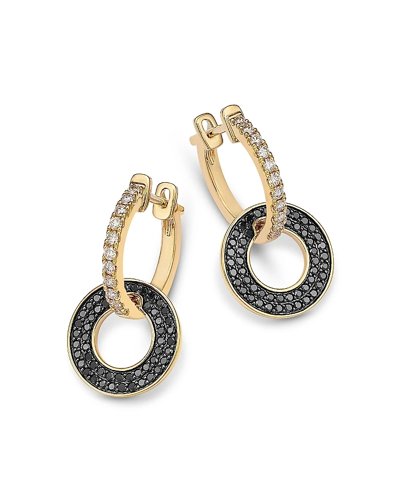 Bloomingdale's Fine Collection Black & White Diamond Circle Drop Earrings