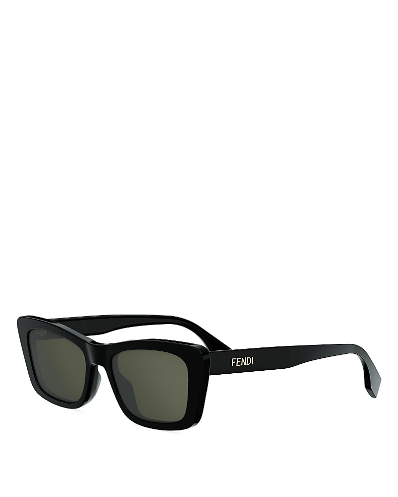 Fendi Lettering Geometric Sunglasses, 53mm