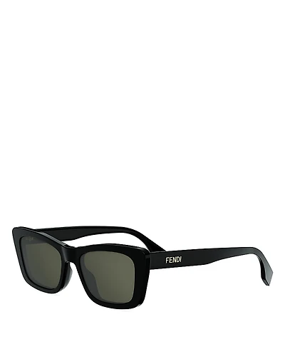 Fendi Lettering Geometric Sunglasses, 53mm