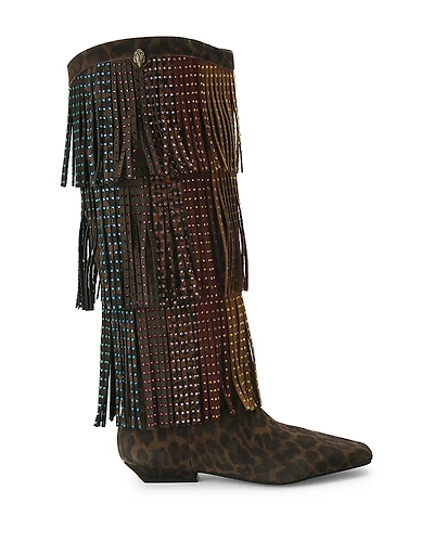 Kurt Geiger London Women's Western Fringe Pull On Boots