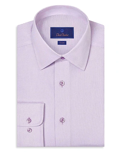 David Donahue Trim Fit Micro Tic Dobby Dress Shirt