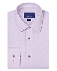 David Donahue Trim Fit Micro Tic Dobby Dress Shirt