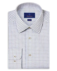 David Donahue Slim Fit Printed Twill Dress Shirt